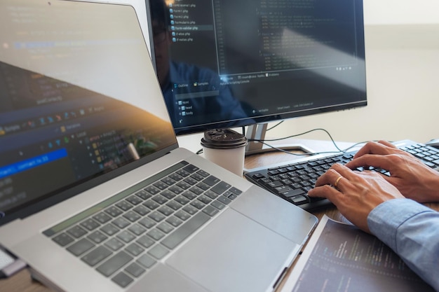Low section of person working on table