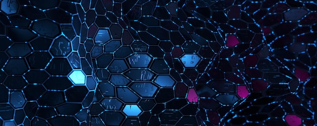 Machine learning Data background Big data Broad banner Blockchain technology Network structure background Artificial intelligence 3D rendering