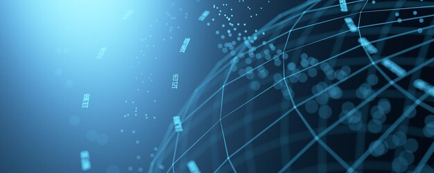 Machine learning Data background Big data Wireless connection Satellite internet Blockchain technology Network structure background Artificial intelligence 3D rendering