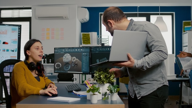Man working on table in office