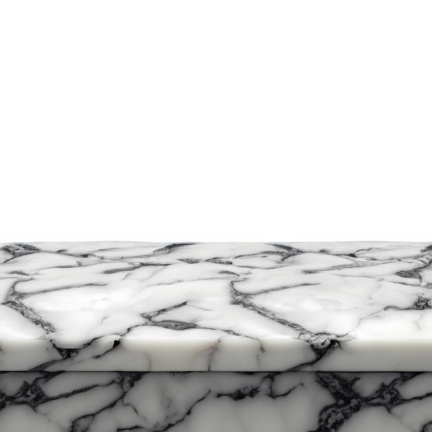 Marble surface table top with white background