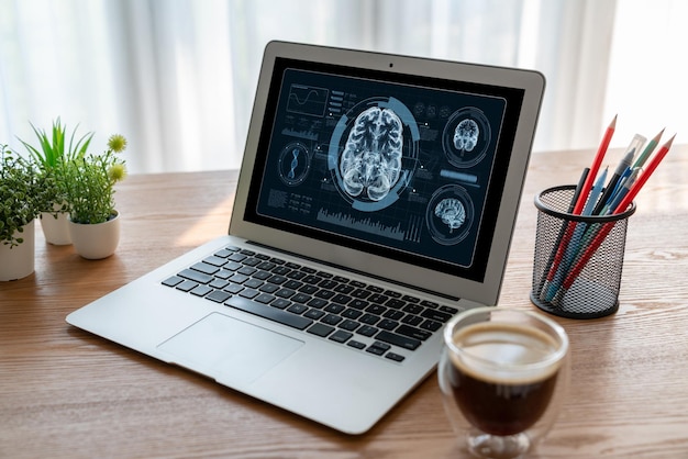 Medical science technology and futuristic healthcare computer software brisk