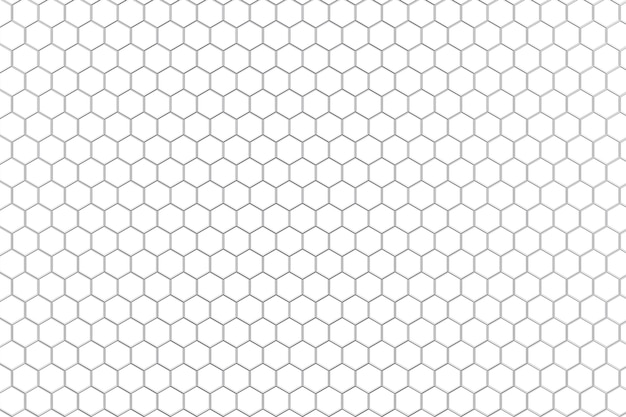 Metal Hexagon Fence Background Texture on a white background. 3d Rendering