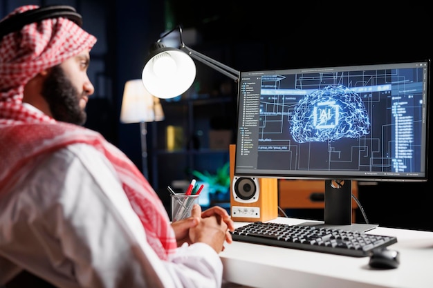 Middle Eastern On Futuristic Interface