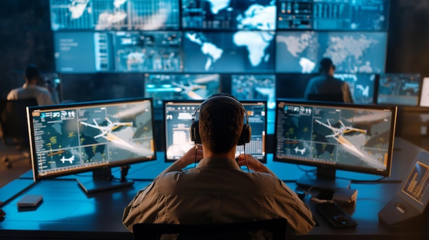 Military Command Center with Personnel
