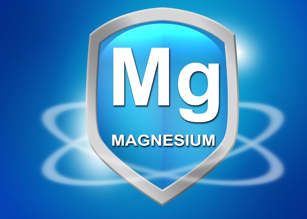 Minerals magnesium Mg shield for health concept