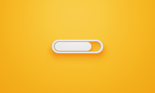 Minimal progress bar symbol on yellow background 3d rendering
