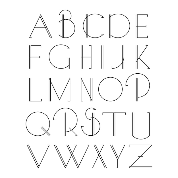 Minimalist alphabet Font design vector