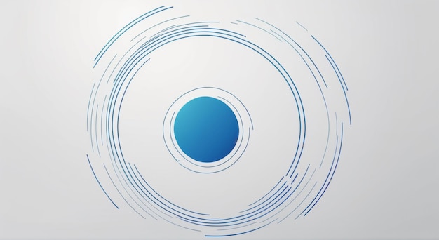 Minimalist Serenity Abstract White Background with Bright Blue Circles