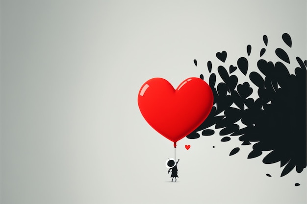 Minimalistic valentines day illustration Generative Ai