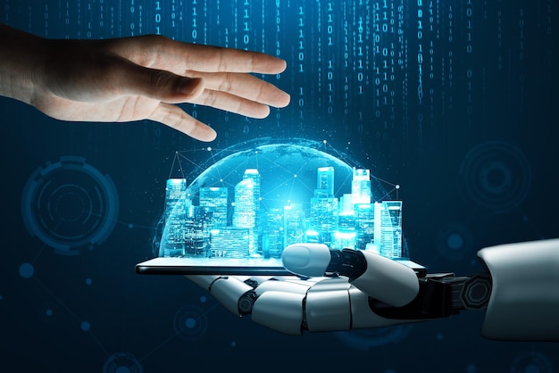 mlp futuristic robot artificial intelligence concept