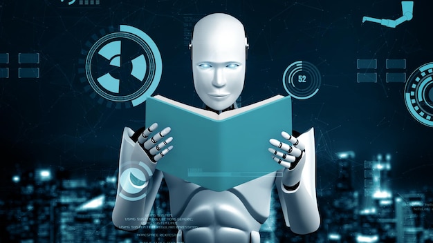 Mlp futuristic robot artificial intelligence huminoid ai for industrial factory