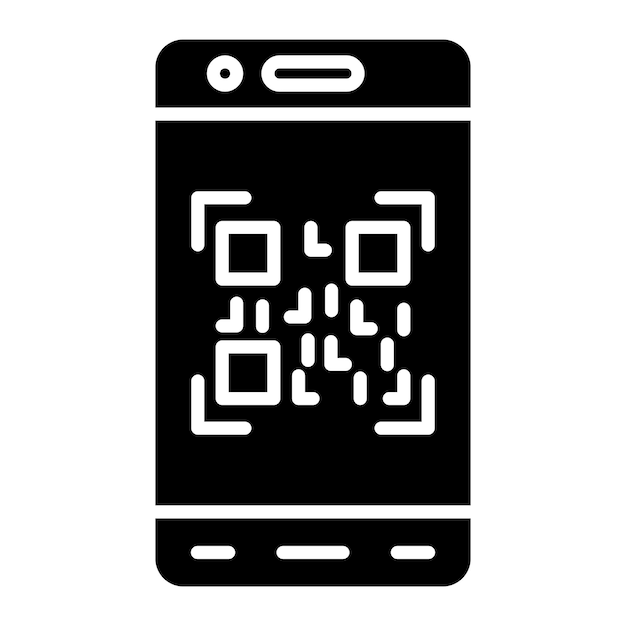 Mobiili Qr-koodi Glyfi Yhtenäinen Musta Kuva