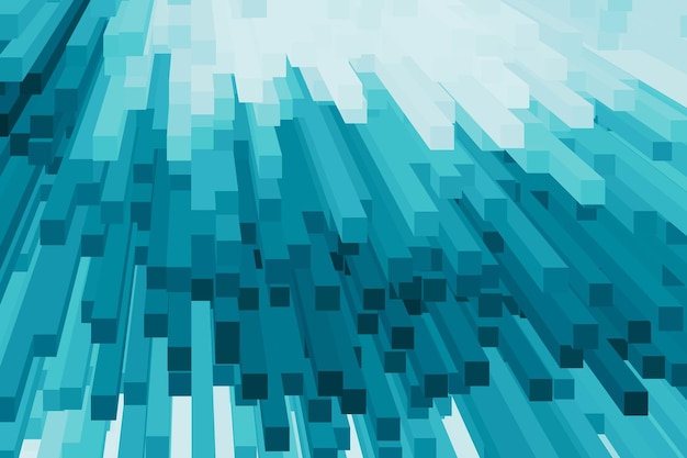 Modern 3D Extrude Blue Chaotic Abstract Background