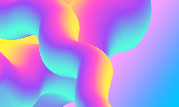 Modern colorful rainbow abstract 3D flow shapes Liquid wave gradient background