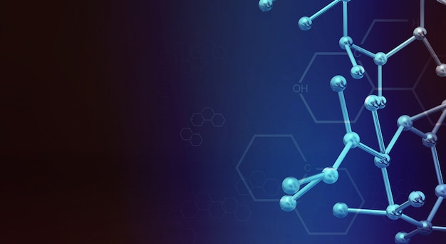 molecule 3d rendering for  science  content.