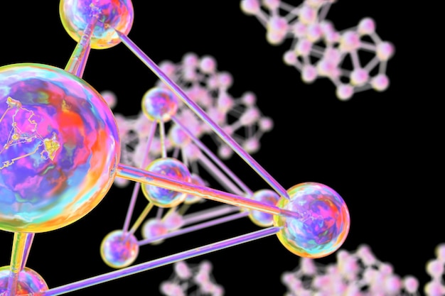 Molecules abstract molecular and research background