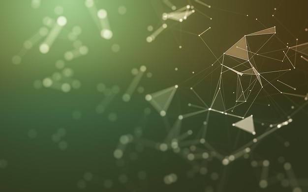Molecules background with polygonal shapes