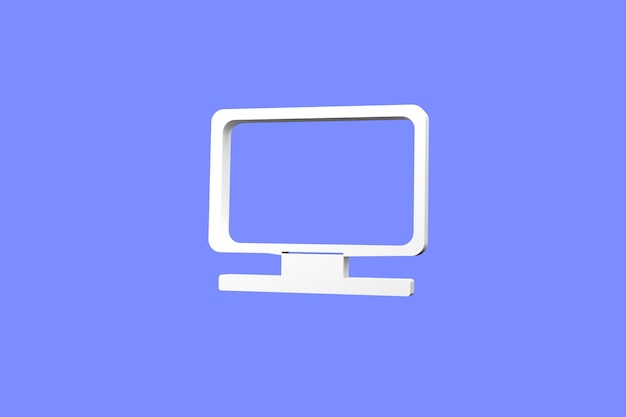 Monitor software Computer  icon 3d rendering