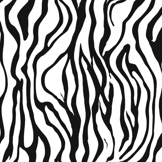 Monochrome Tiger Print Fashionable Seamless Pattern with Organic Texture