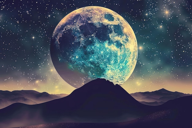 moon and hill astronomy outdoors nature