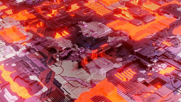 Motherboard seamless chipset technology illustration walpaper background design