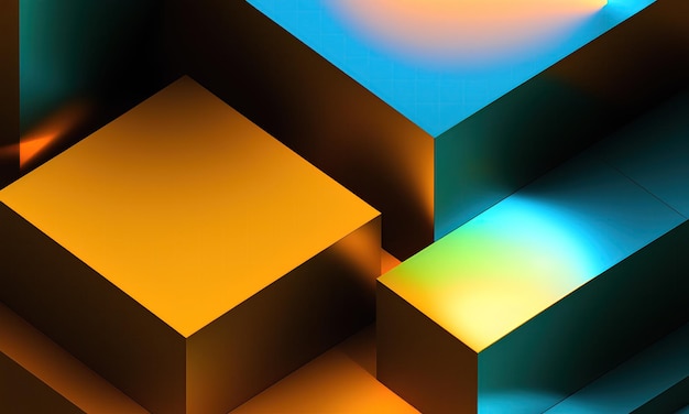 Multicolored 3d objects, abstract background