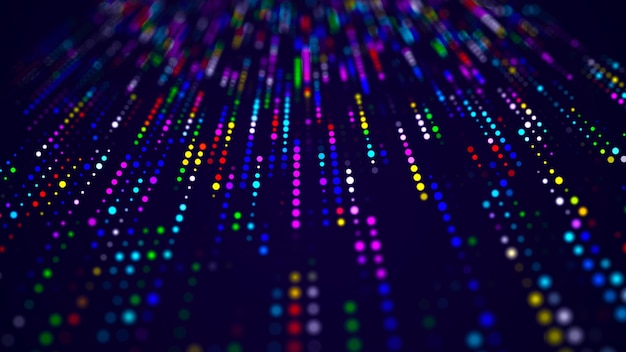 Musiikkiääniaalto. Abstrakti tausta, jossa on limittäisiä pisteitä ja viivoja 3d-renderöidä.
