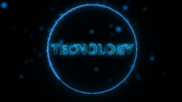 Neon Letters Technology on black