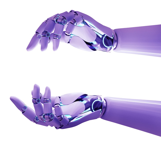 Neon robot hands png sticker transparent background