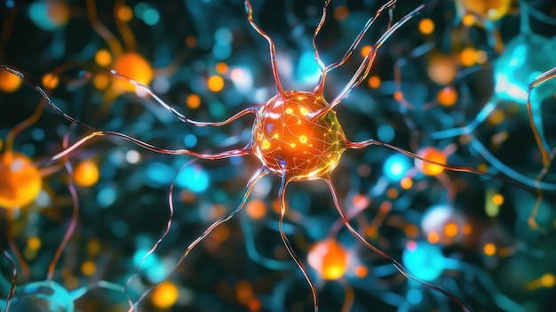 Nerve Cell with Dendrites in Network