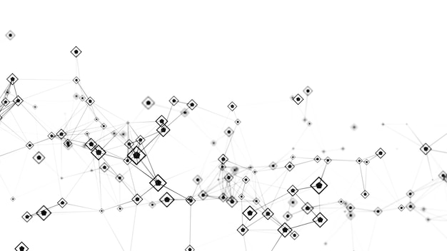 Network connection structure Concept of hi tech and future Communication and web concept Big data visualization 3D rendering