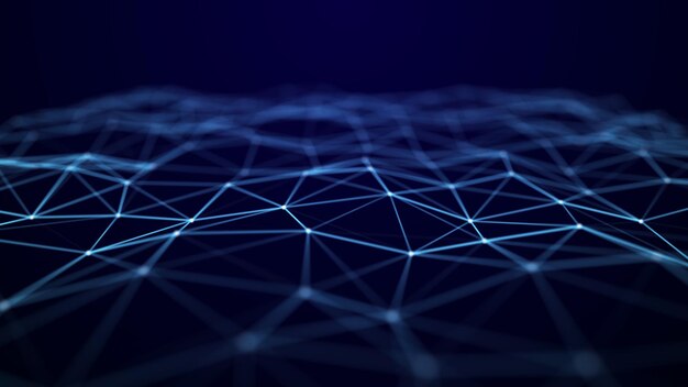 Network connection structure Data transfer Abstract background with interweaving of dots and lines 3D rendering