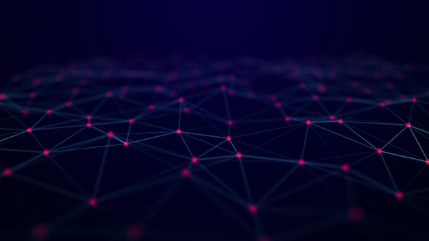 network connection structure data transfer abstract background with interweaving of dots and lines 3d rendering
