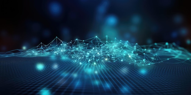 Network connections technology on dark blue background Generative AI AIG21