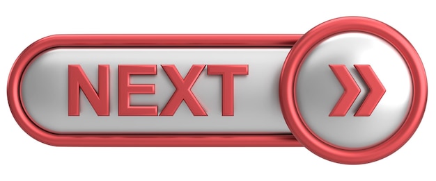 next button continue button 3d illustration