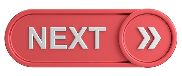 next button continue button 3d illustration