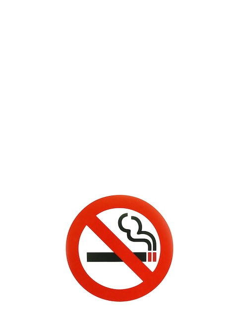 no smoking vertical sign on a white background with ample space for adding personalized text