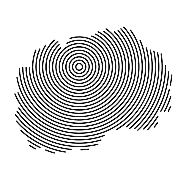 North Macedonia map country from futuristic concentric black circles