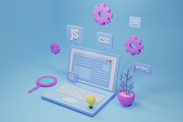 Ohjelmisto- ja web-kehitys 3D-kuvitus