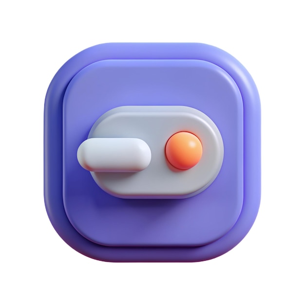 On Off toggle switch interface buttons 3d vector icon Cartoon minimal style