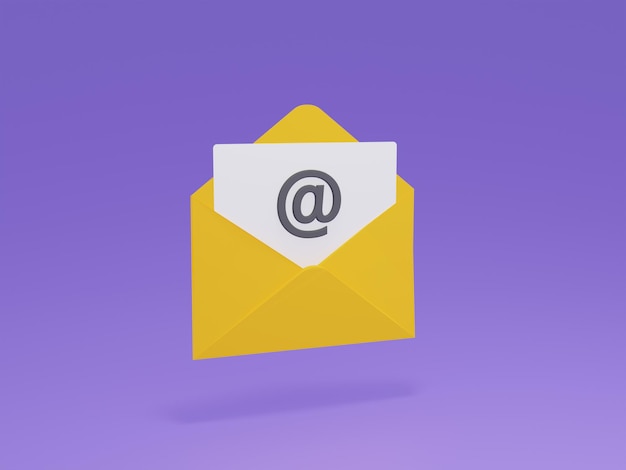 open email envelope 3d illustration