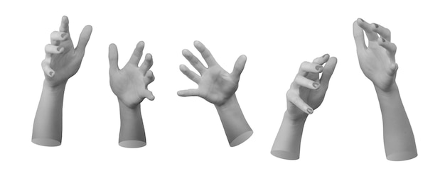 open hand gesture of a woman reaching out isolated on a white background symbolic concept of