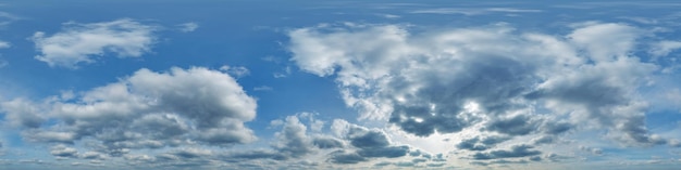 Panorama cumulus clouds on a blue sky