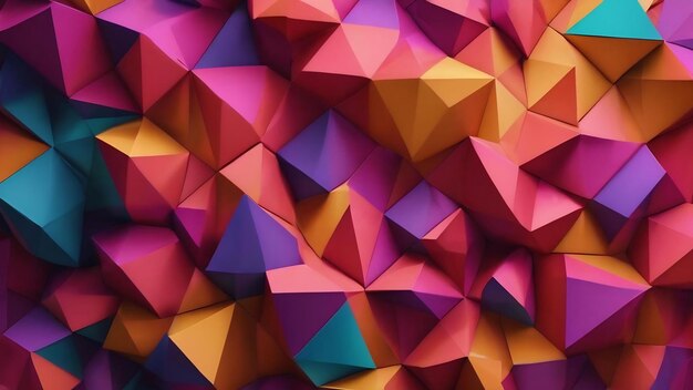 Parametric background based on triangular grid with different pattern of different volume 3d illustr