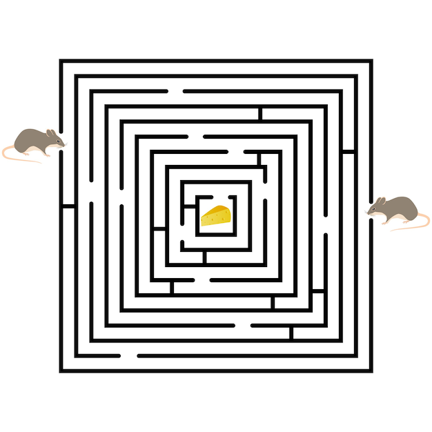 Pattern of round design elements labyrinth on background