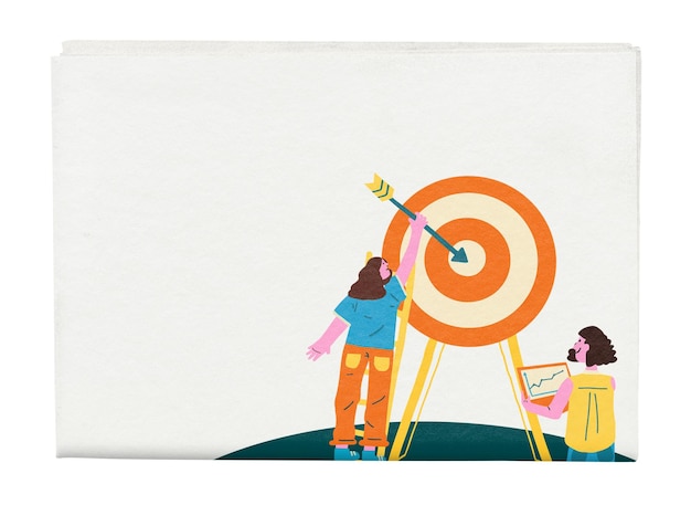 People reaching png target newspaper sticker business marketing concept transparent background