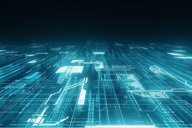 Perspective 3d technology concept background 3d rendering