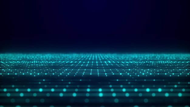 Perspective grid background Network connection structure Abstract wireframe landscape Abstract mesh background 3d rendering
