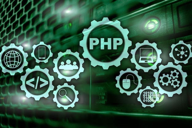 PHP programming language Developing programming and coding technologiesCyber space concept